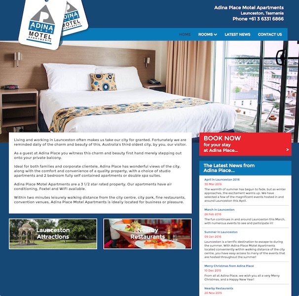 Adina Place Motel Apartments website